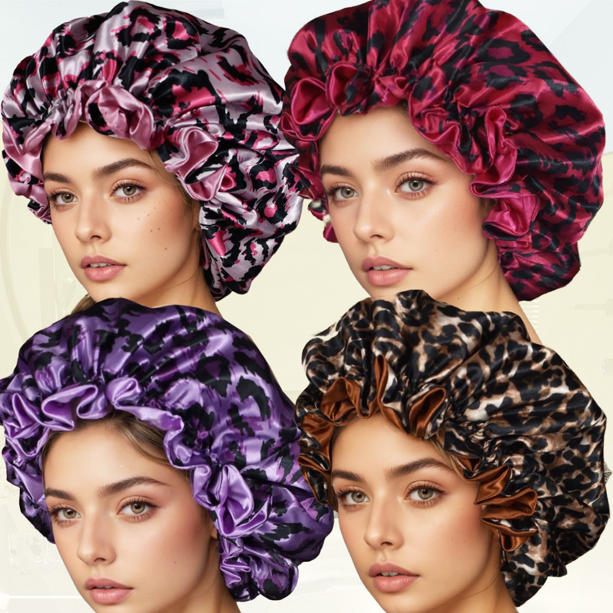 Hair Care Sunsilk - Letnia satynowa dwuwarstwowa czapka nocna do