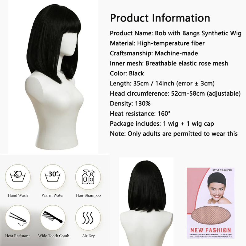 Naturalna czarna peruka bob z  – Hair Care High End recenzja i cena
